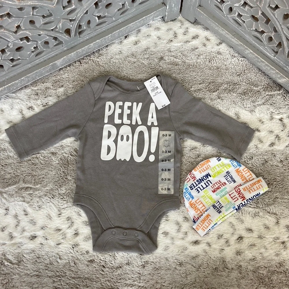 NWT! Old Navy Halloween baby size 0-3 months Little Monster ghost trick or treat